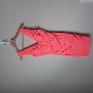 Coral Fitted Dress